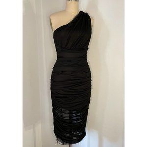 Midi Black Mesh Akira Bodycon Dress